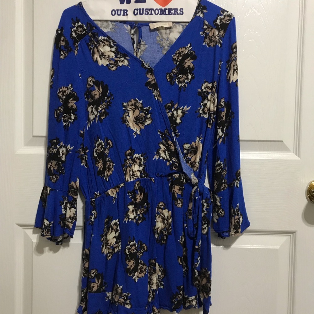Blue floral romper